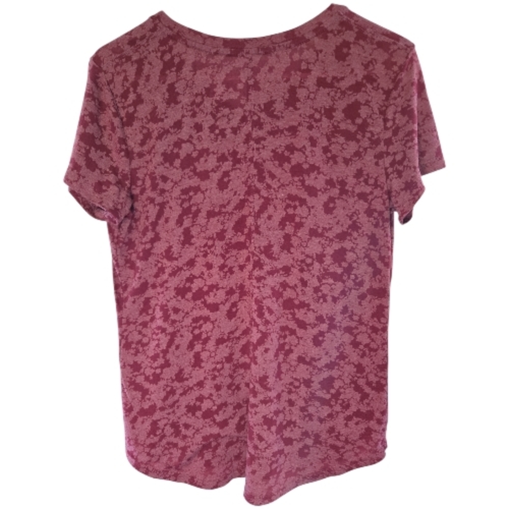 Tek Gear Burgundy Floral Short Sleeve Tee SZ M - Picture 2 of 3